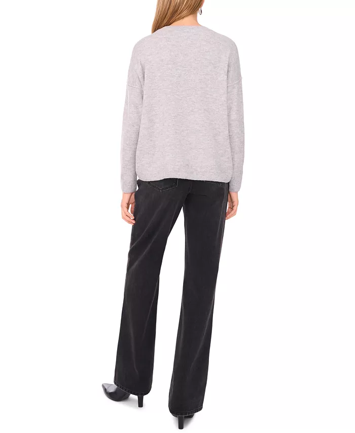 Women's Crewneck Embellished Pearl Long-Sleeve Sweater - thumbnail 2