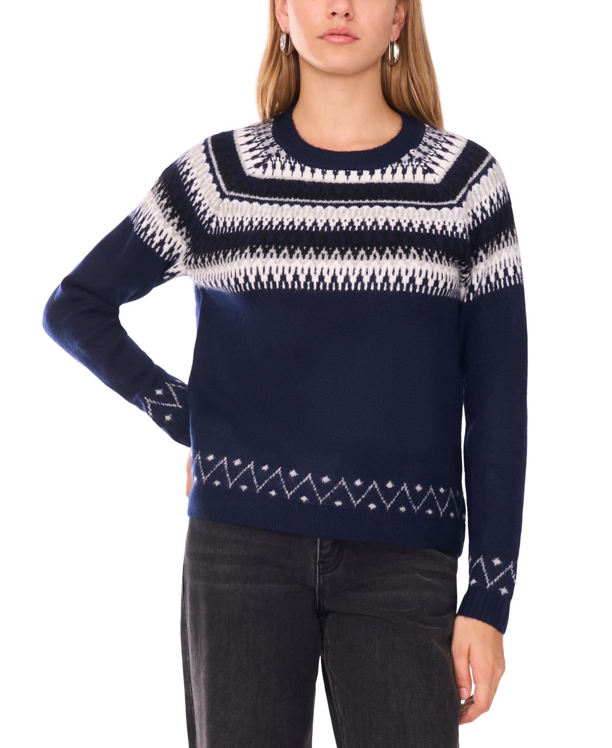 Sam & Jess Women's Cozy Fairisle Sweater In Blue