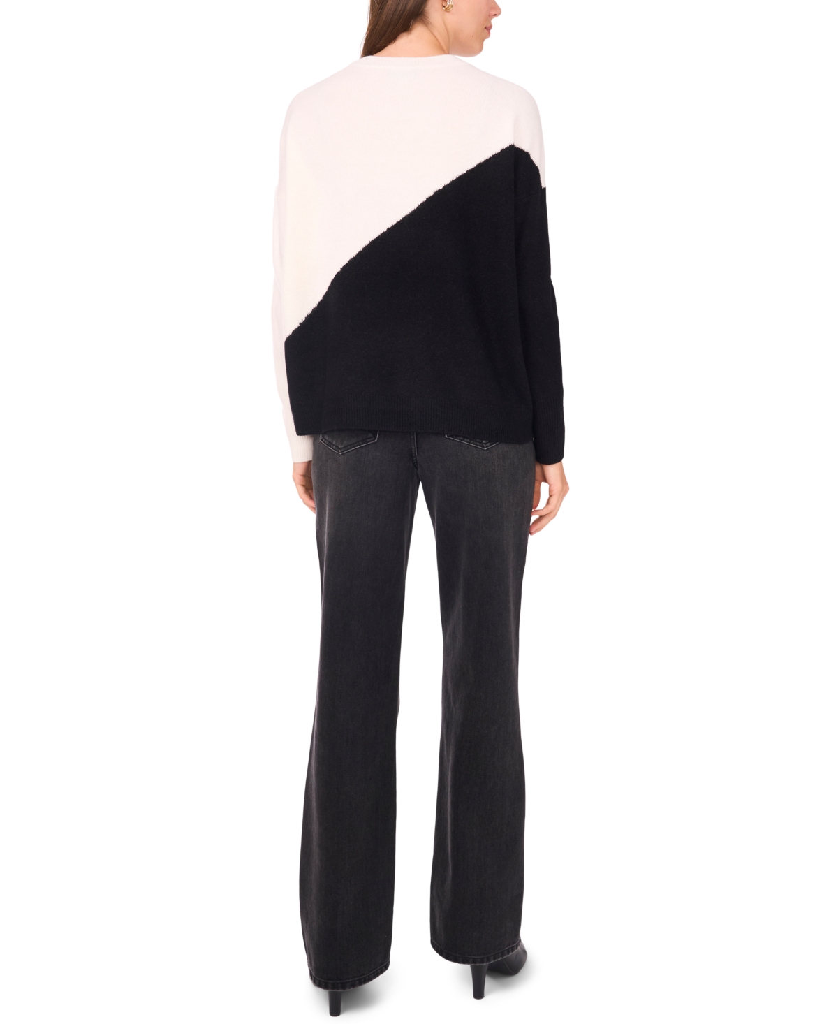 Sam & Jess Women's Vertical Colorblock Sweater In Multi