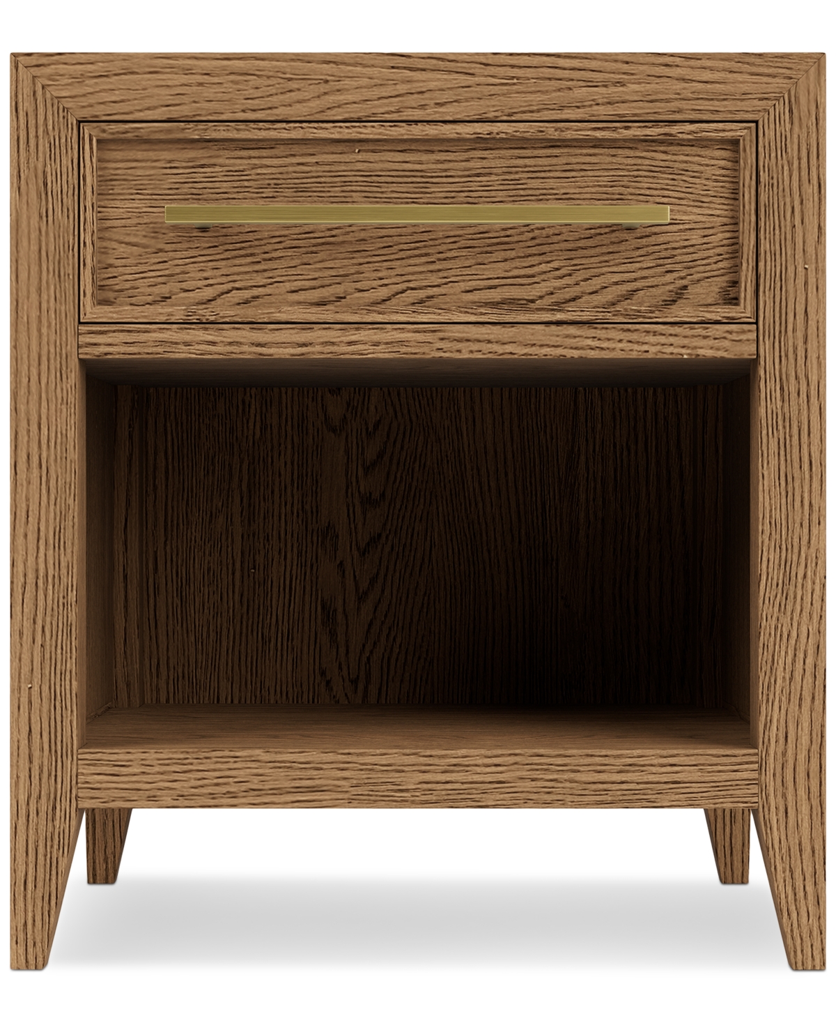 Macy's Everleigh One Drawer Nightstand In Brown