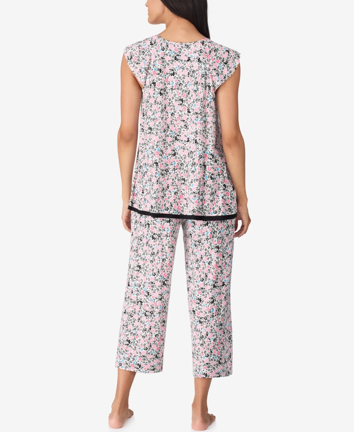 Ellen Tracy Women's Short Sleeve Cropped Pajama Set In Multi