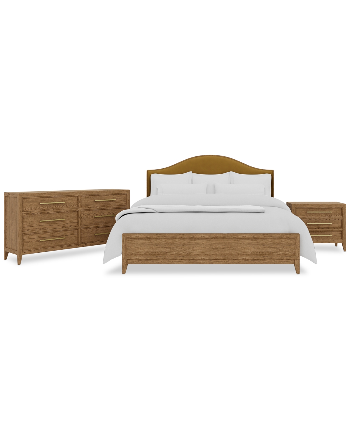 Macy's Everleigh 3-pc. Queen Bedroom Set (bed, Dresser & Three Drawer Nightstand) In Brown