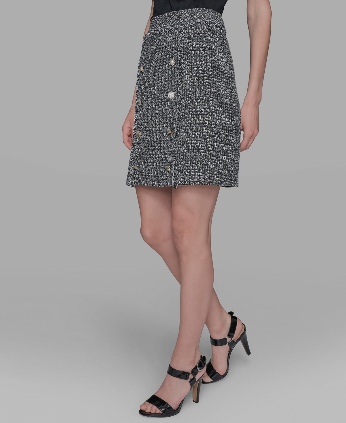 Karl Lagerfeld Women's Tweed Pencil Skirt In Black