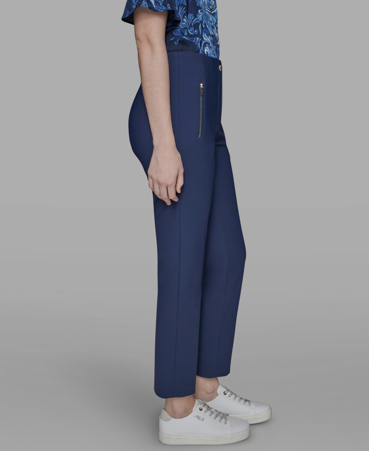 Karl Lagerfeld Women's Slim-leg Compression Pants In Blue
