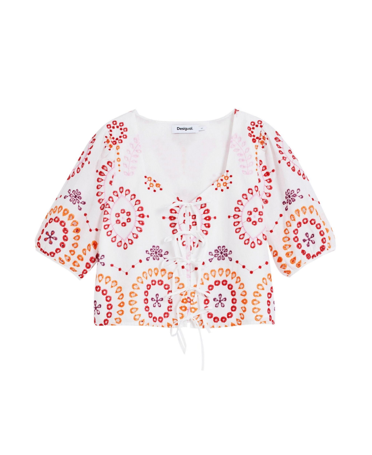Desigual Women's Printed Boho tie blouse