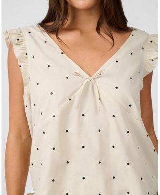 Women's Ruffle Sleeve Boxy Top