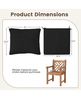 Indoor/Outdoor Deep Seat Chair Cushion Pads Set with Rope Belts