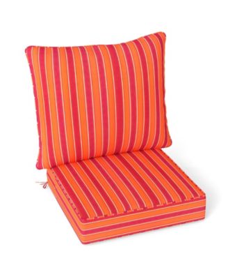 Indoor/Outdoor Deep Seat Chair Cushion Pads Set with Rope Belts
