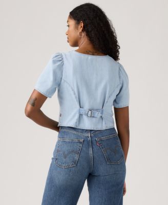 Women's Moxie Cotton Short-Sleeve Denim Blouse