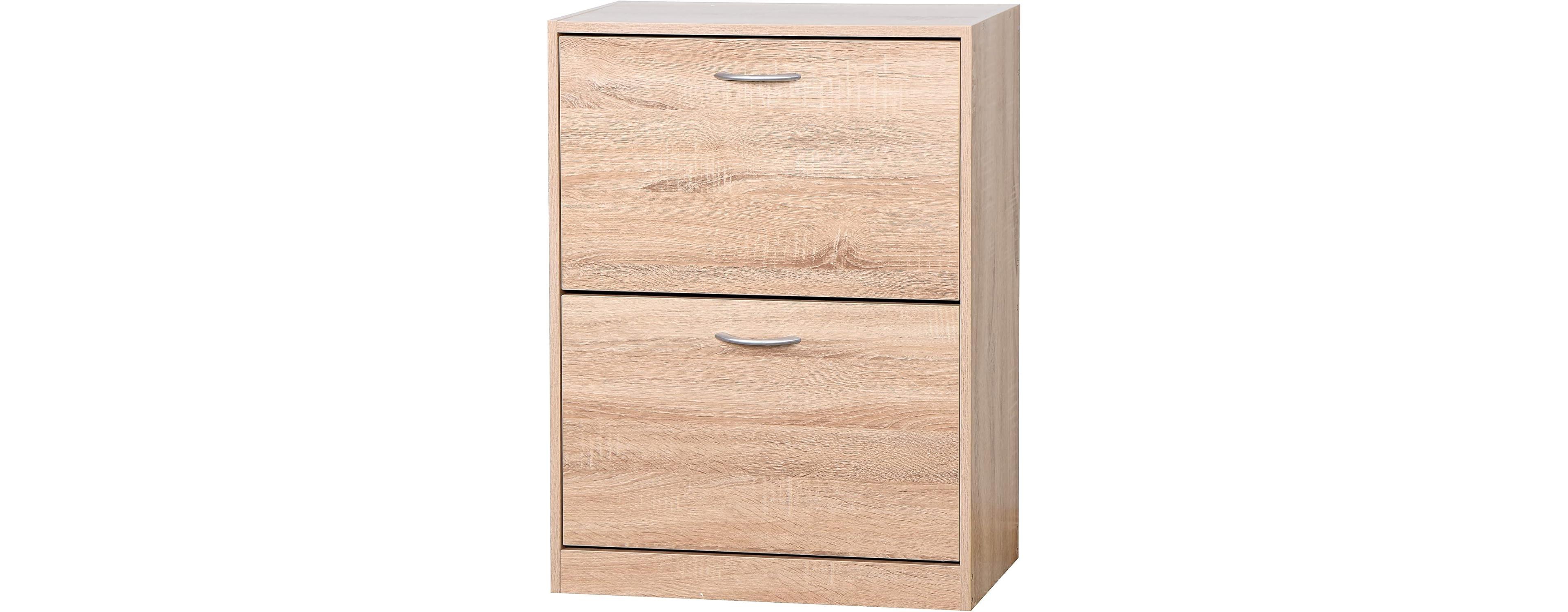 Vanirror 2 Flip Drawers Shoe Cabinet - Modern 2-Tier Free Standing Shoe Rack for Heels, Boots, Slippers, Entrance Hallway, 20.94x9.45x43.11 Inch.