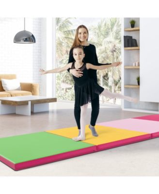 10FT Folding Gymnastics Mat with 2inch Foam Padding and PU Leather Cover