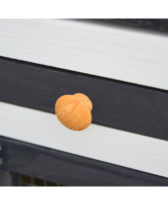 Large Rabbit Hutch with Double Runs, Wooden Guinea Pig Cage,