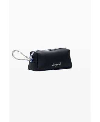 Women's Medium faux leather toiletry bag with contrasts