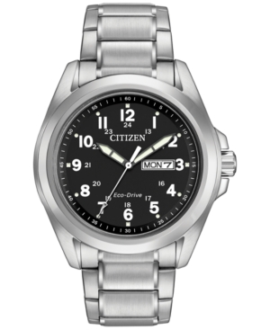 UPC 013205114502 product image for Citizen Men's Eco-Drive Stainless Steel Bracelet Watch 43mm AW0050-82E | upcitemdb.com