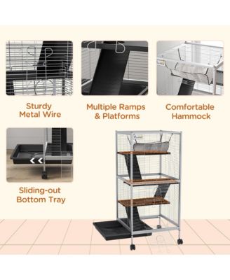 4-Tier Small Animal Cage, Ferret Cage Large Chinchilla Cage,