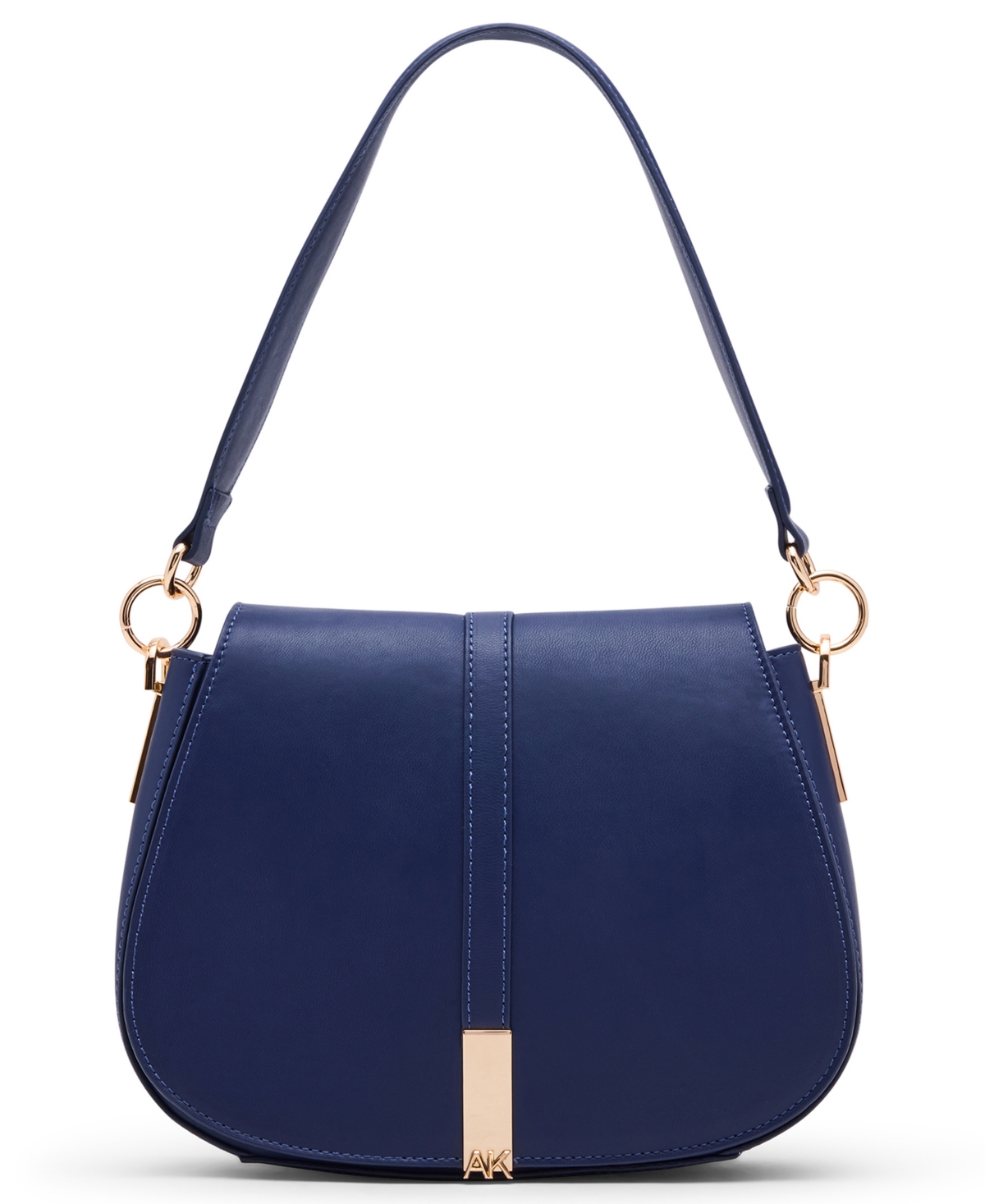 Anne Klein Convertible Strap Small Saddle Bag In Blue
