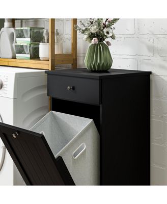 Tilt Out Laundry Hamper, Laundry Hamper Cabinet with Drawer