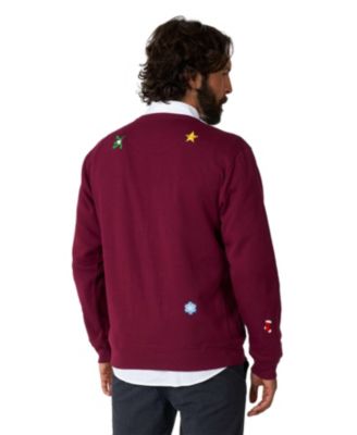 Christmas Sweater for Men - X- Mas Icons - Black - With Stylish Christmas Icons - Long Sleeve - Crew Neck