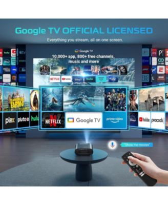 4K Smart Projector with WiFi and Bluetooth, Portable Projector with Netflix / Prime Video / YouTube Built-in, Dolby Sound for Indoor/Outdoor