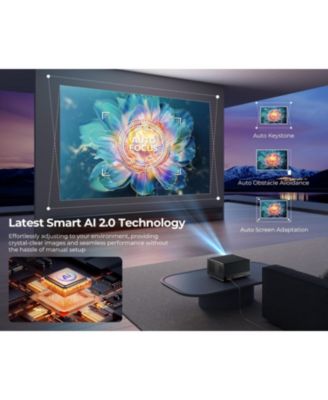 ANSI/Netflix-Licensed/30W Dolby Audio] Smart 4K Projector with WiFi and Bluetooth, Auto Focus, Portable Home Theater for Indoor/Outdoor