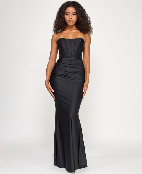 Женские платья SENI & CADE Juniors' Power Stretch Strapless Gown, цвет: Чёрный