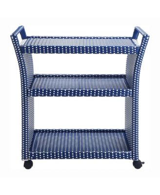 Azur Outdoor Aluminum and PE Wicker Bar Cart