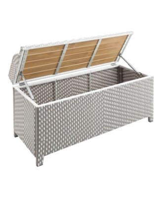 Azur Poolside Outdoor Wicker Metal Storage Bench