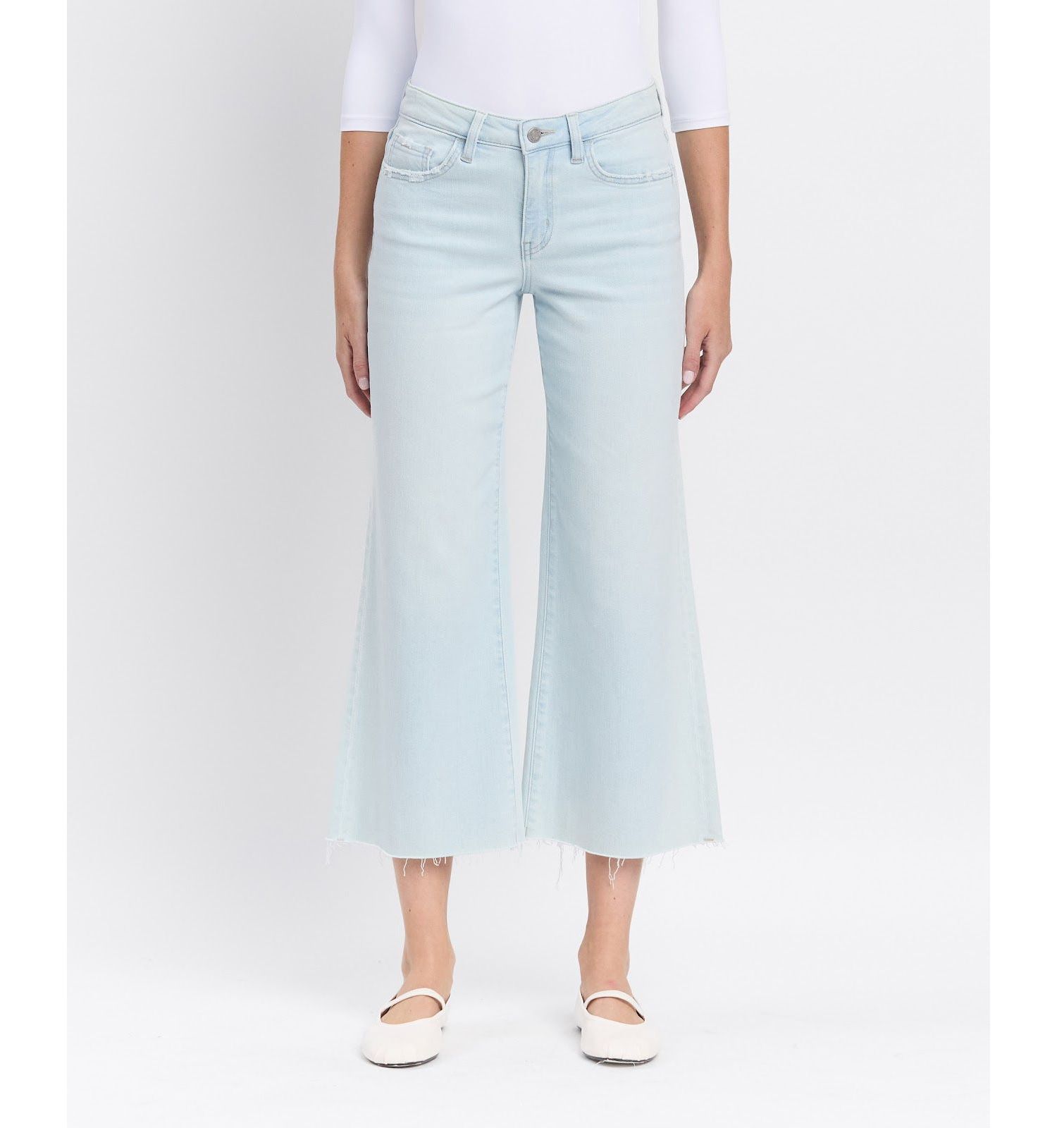 Women's High Rise Crop Wide Leg Jeans