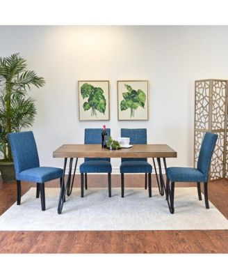 5-Pc wood Amisos Hairpin Dining Table with 4 Chairs Dining Set