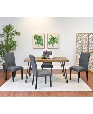 Amisos 5-Pc Dining Set, Hairpin Dining Table with 4 Chairs, Gray