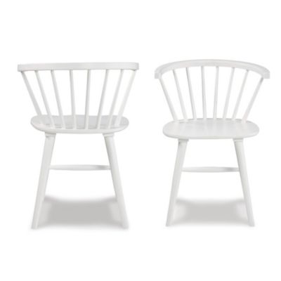 Alwynn White and Natural Wood 5-Pc Dining Set, Table with 4 Windsor Chairs