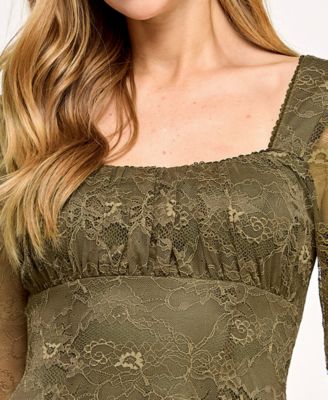 Juniors' Long Sleeve Fit and Flare Dress