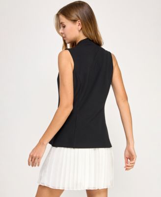 Juniors' Sleeveless Chiffon Vest Dress