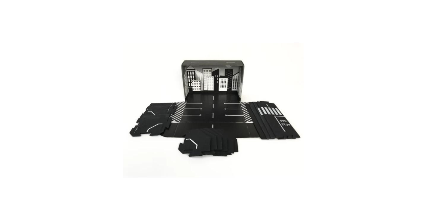Детский конструктор ToddleRoad City 14-Piece Indoor-Outdoor Road Building Set, Ages 3+, цвет: Чёрный — фото 5