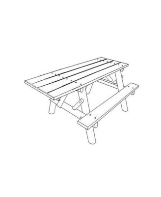 6' ADA Log Picnic Table  Attached Benches