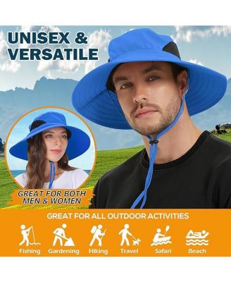Wide Brim Sun Hat, UPF 50+ UV Protection Waterproof Packable Bucket Hat for Men & Women, Fishing Hiking Beach Garden