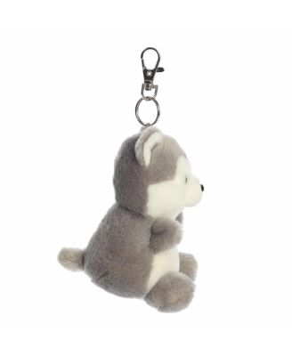 Mini Busky Husky Palm Pals Adorable Clip-On Gray 4"