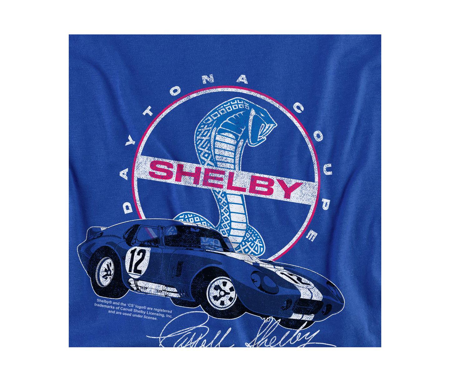 Мужская футболка Shelby Cobra Big & Tall Carroll Shelby Daytona Coupe Circle Logo, цвет: Королевский синий — фото 3