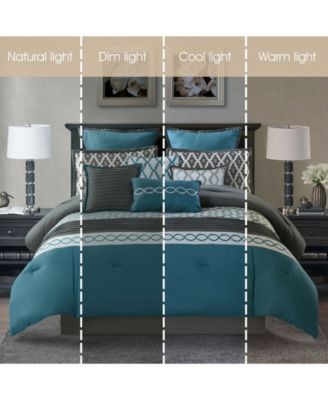 Caval Geometric Patchwork 12-Pc. Comforter Set, King