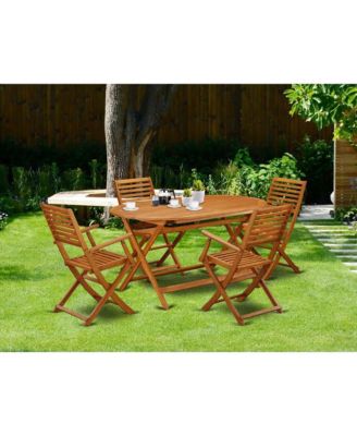 Wooden Patio Set Natural Oil