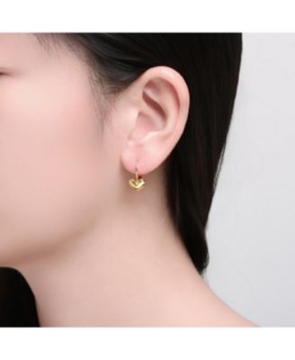 14K Gold Plated Heart Earrings