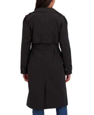 Women's Belted Double Breasted Long Trench Coat