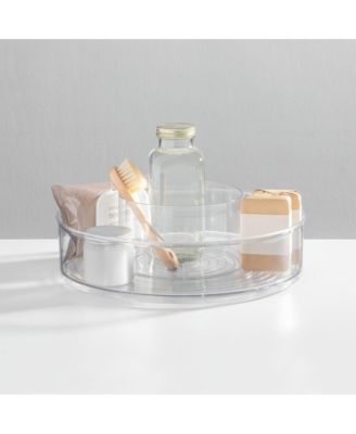 12-inch Divided Lazy Susan for Bathroom Storage - Clear