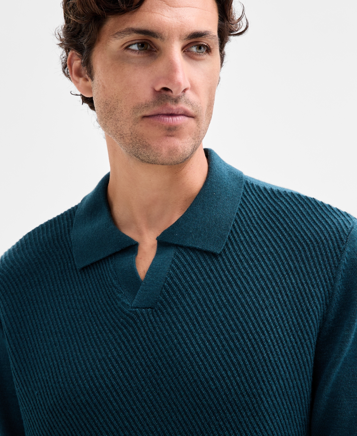 Alfani Men's Long Sleeve Textured Polo Sweater, Macy's Exclusive