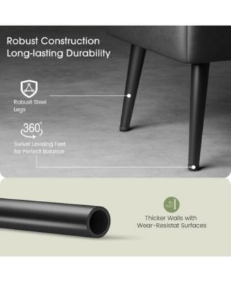 Storage Ottoman Bench, Mid-Century Modern Synthetic Leather, Black, Safety Hinges, Loads 680 lbs, Entryway & Bedroom