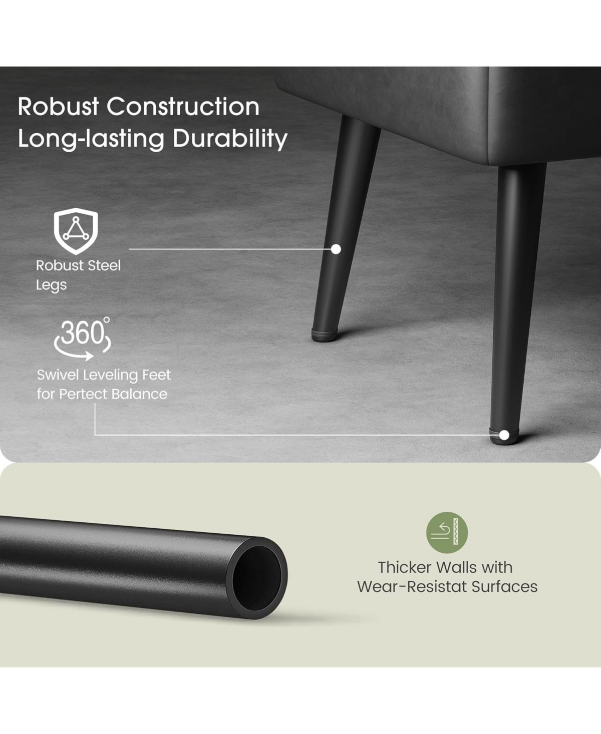 gaomon Storage Ottoman Bench, Mid-Century Modern Synthetic Leather, Black, Safety Hinges, Loads 680 lbs, Entryway & Bedroom