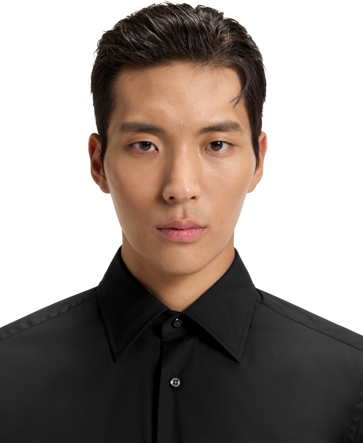 Hugo Boss Linen Shirt In Black