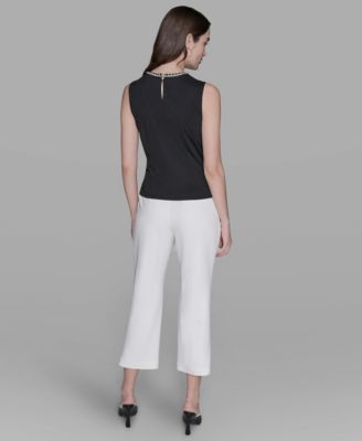 Women's Embellished Pleated Top