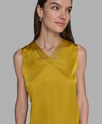 Women's Sleeveless V-Neck Blouse Top