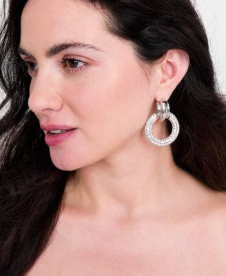 Pav&eacute; Circle Drop Earrings, Macy's Exclusive